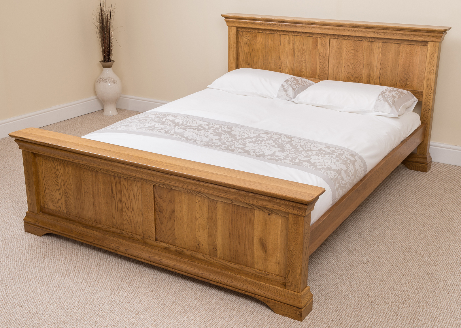 FRENCH RUSTIC SOLID OAK WOOD SUPER KING SIZE BED FRAME BEDROOM